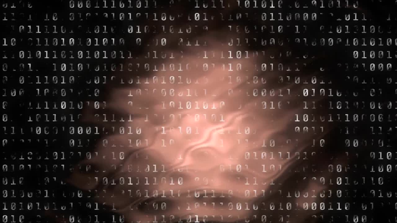 códigos binarios rodeados por un efecto de luz contra un fondo negro