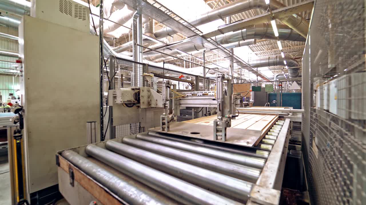 현대적인 장비는 목조 보드를 다음 판매를 위해 이상적인 상태로 청소합니다.