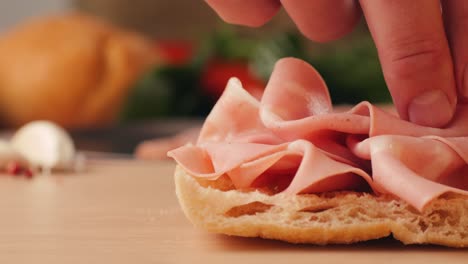 making a ham sandwich