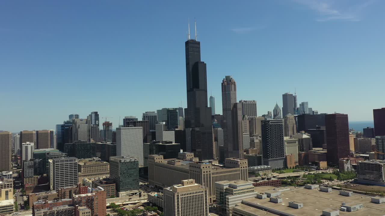vista aérea de chicago, en el estado de illinois.