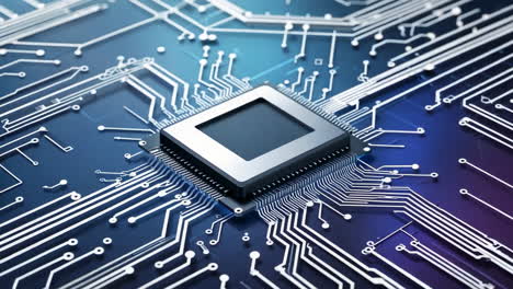 close-up of a computer chip on a circuit board