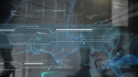 animación del procesamiento de datos en una oficina moderna ocupada