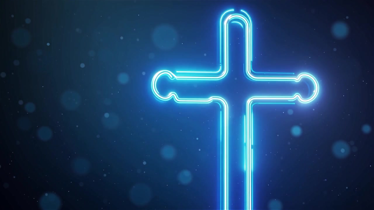 Croce Cristiana Luce Celestiale Sfondo per il Culto.