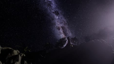 milky way galaxy over sandstone canyon walls