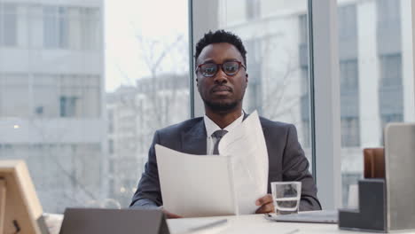 man working on the lawyer's office