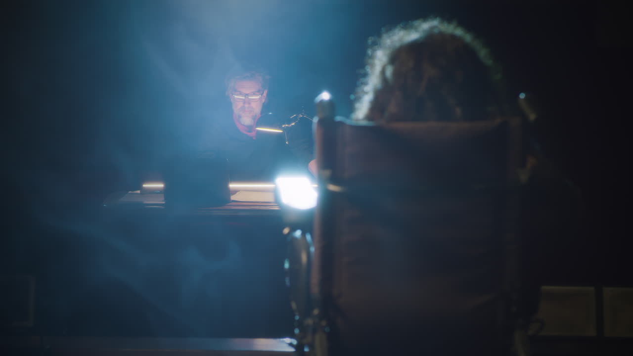 Legal Consultation in a Dimly Lit Room