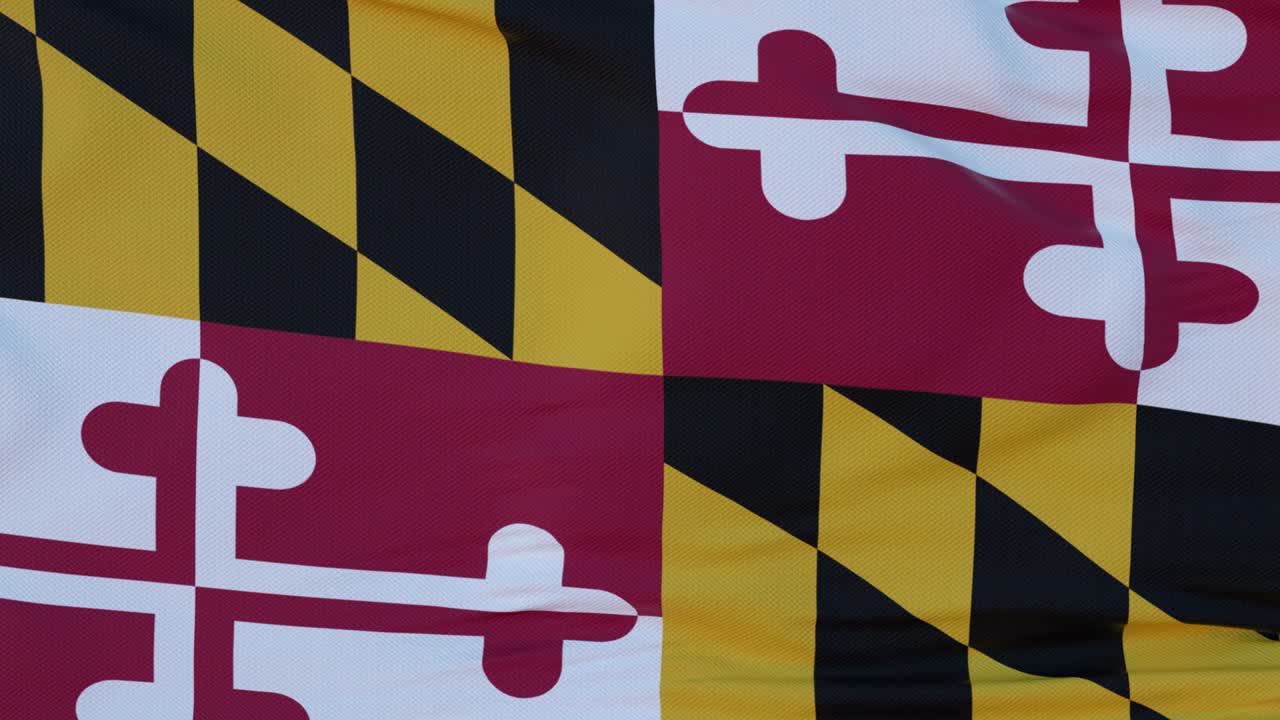 bandiera dello stato del maryland, regione degli stati uniti, sventolata al vento