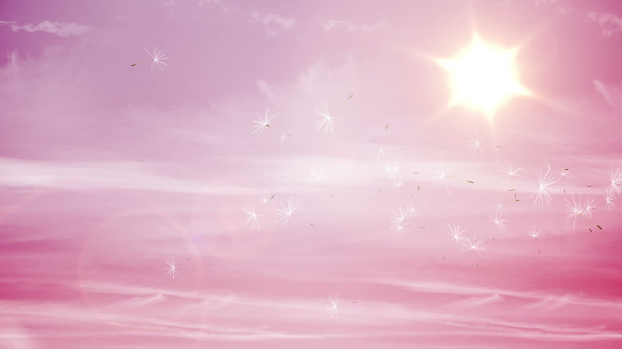 디지털로 생성 된 dandelion 씨