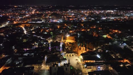 turkish republic of northern cyprus famagusta night aerial drone shooting