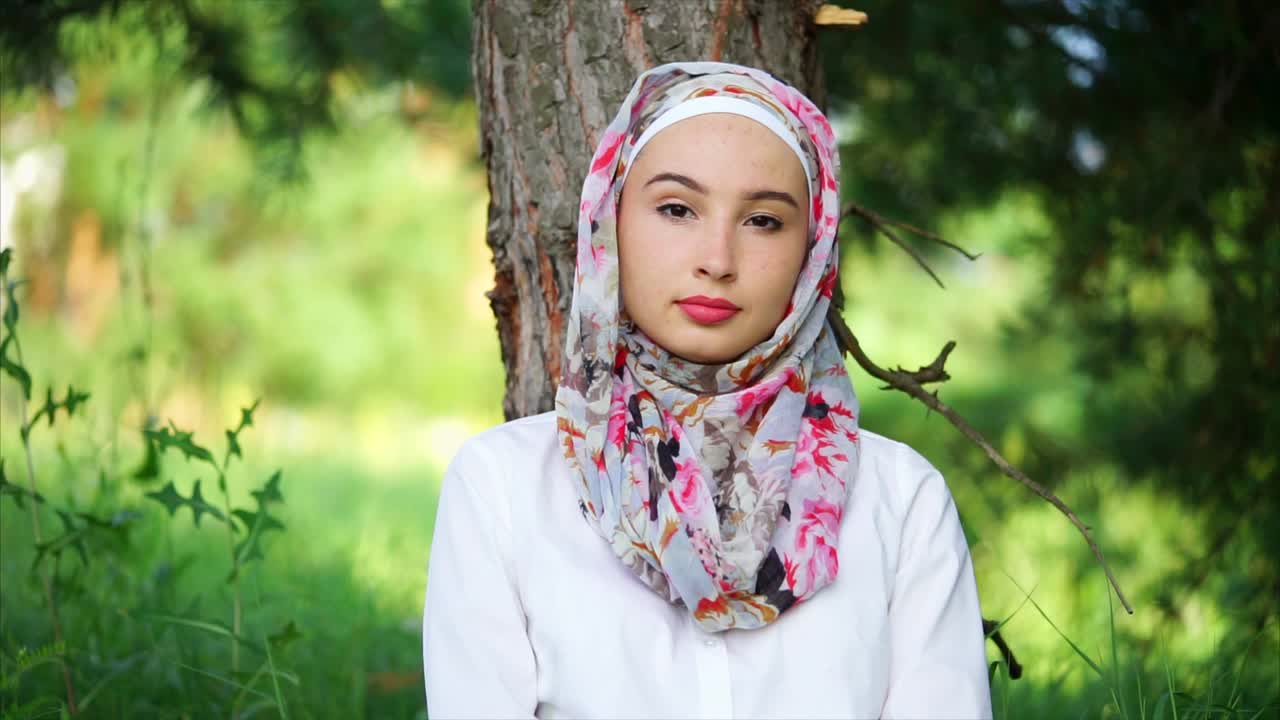 Young Woman in Hijab Outdoors