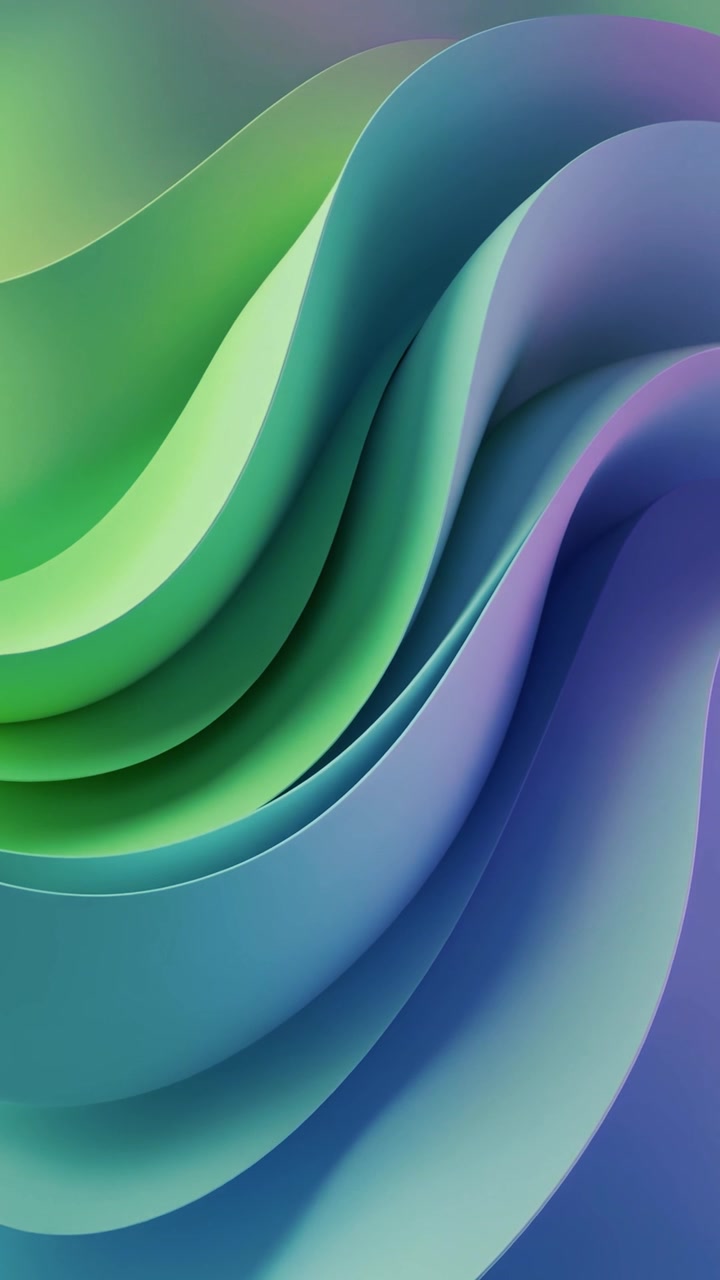 Dynamic Abstract Waves with Green Blue Purple Gradient