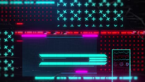 futuristic screen with neon interface. cyberpunk style 3d animation. loop video