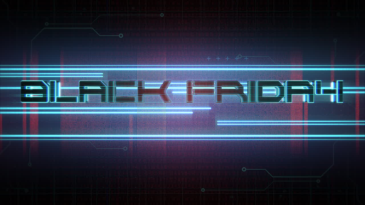 Black Friday with HUD lines and elements on display