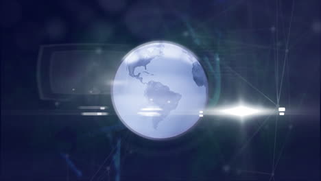 animation of data processing over globe