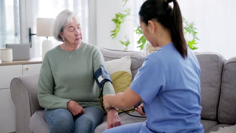 blood pressure, test and caregiver help elderly