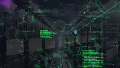 animación del procesamiento de datos científicos a través de servidores.