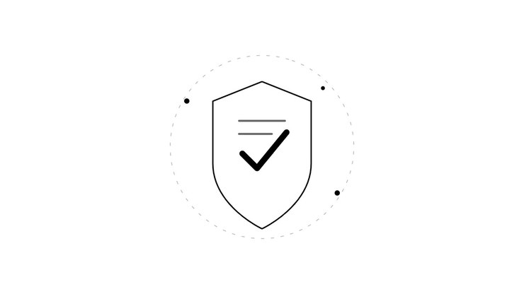 Animated Shield Icon with Checkmark Appearing on White Background
