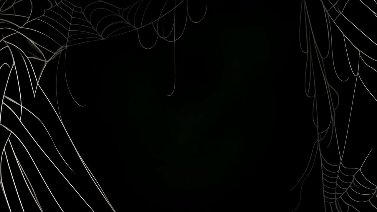 Spider webs animation over dark background