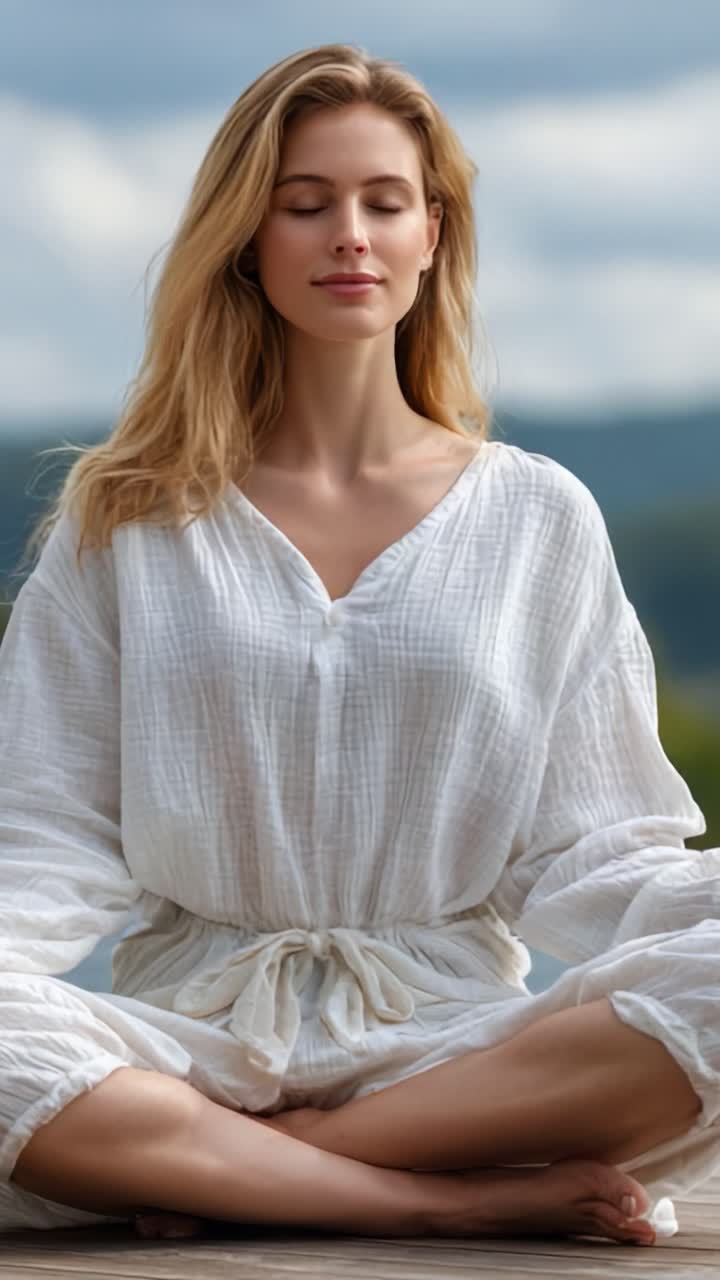 A Serene Moment of Meditation: Embracing Calmness and Inner Peace Amidst Nature's Beauty