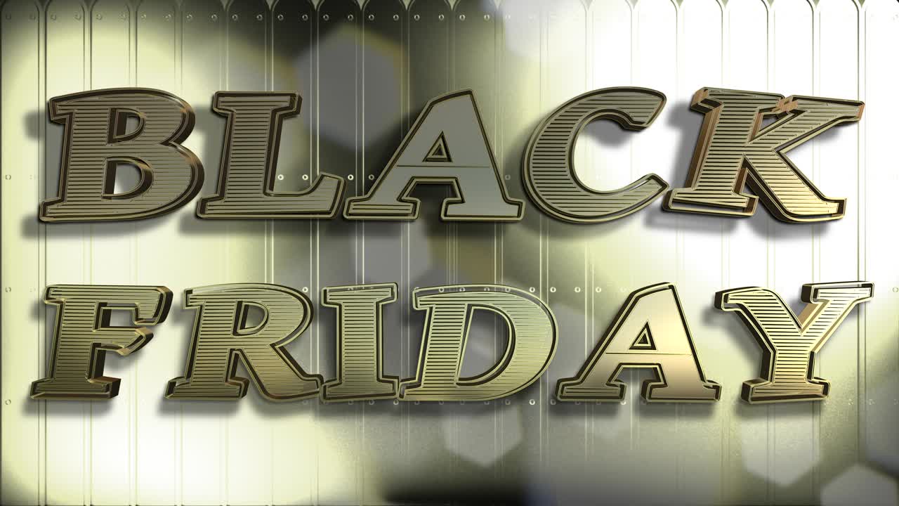 블랙 프라이데이 골드 3d 텍스트 루핑 애니메이션