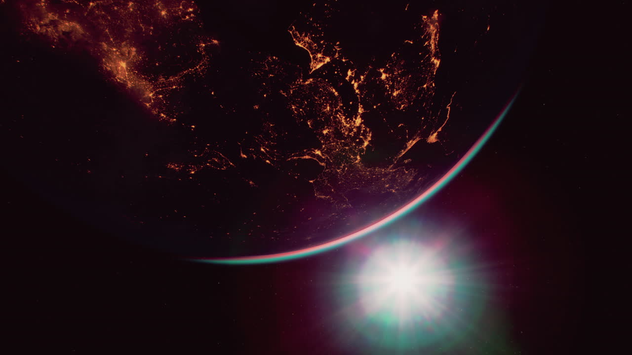 esfera de la tierra nocturna planeta en el espacio exterior