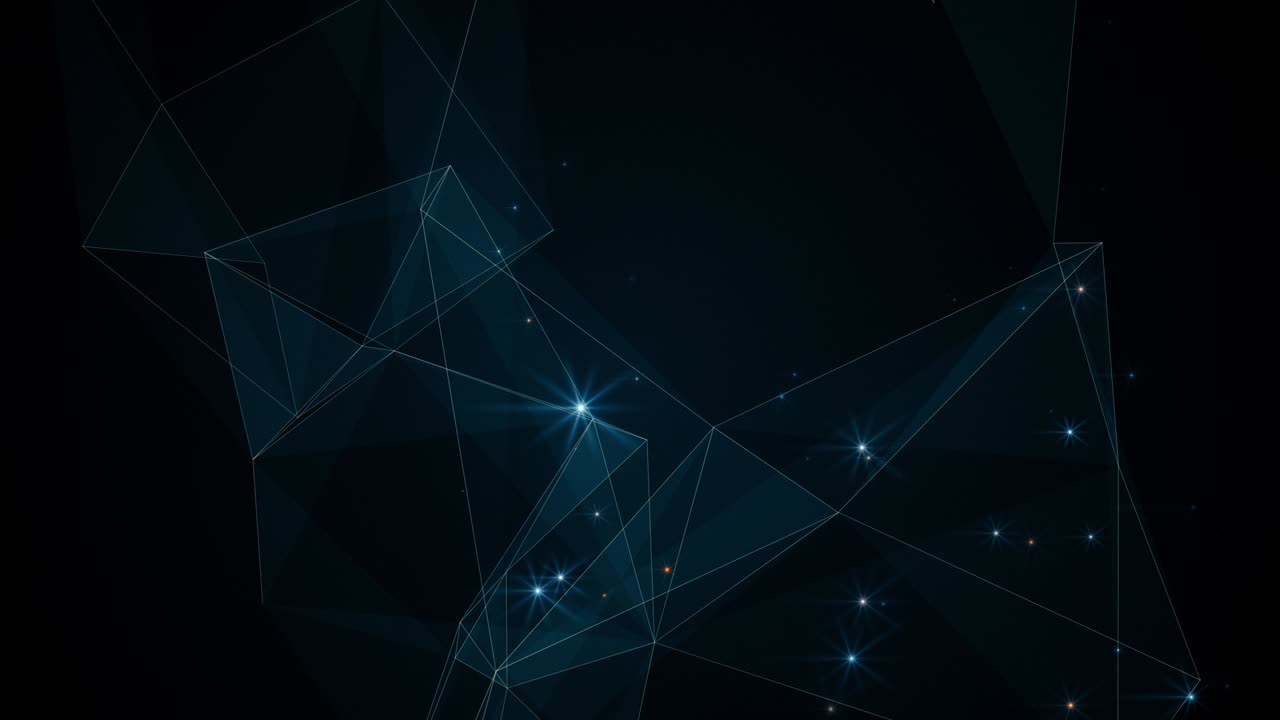 Scene with twinkling stars and with sparkling background