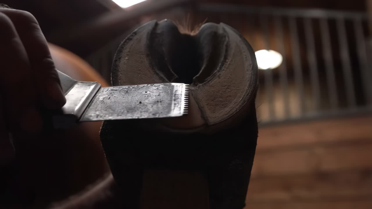 Trimming a Horse Hoof