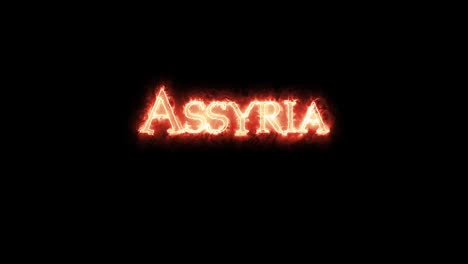 assyria written with fire. loop