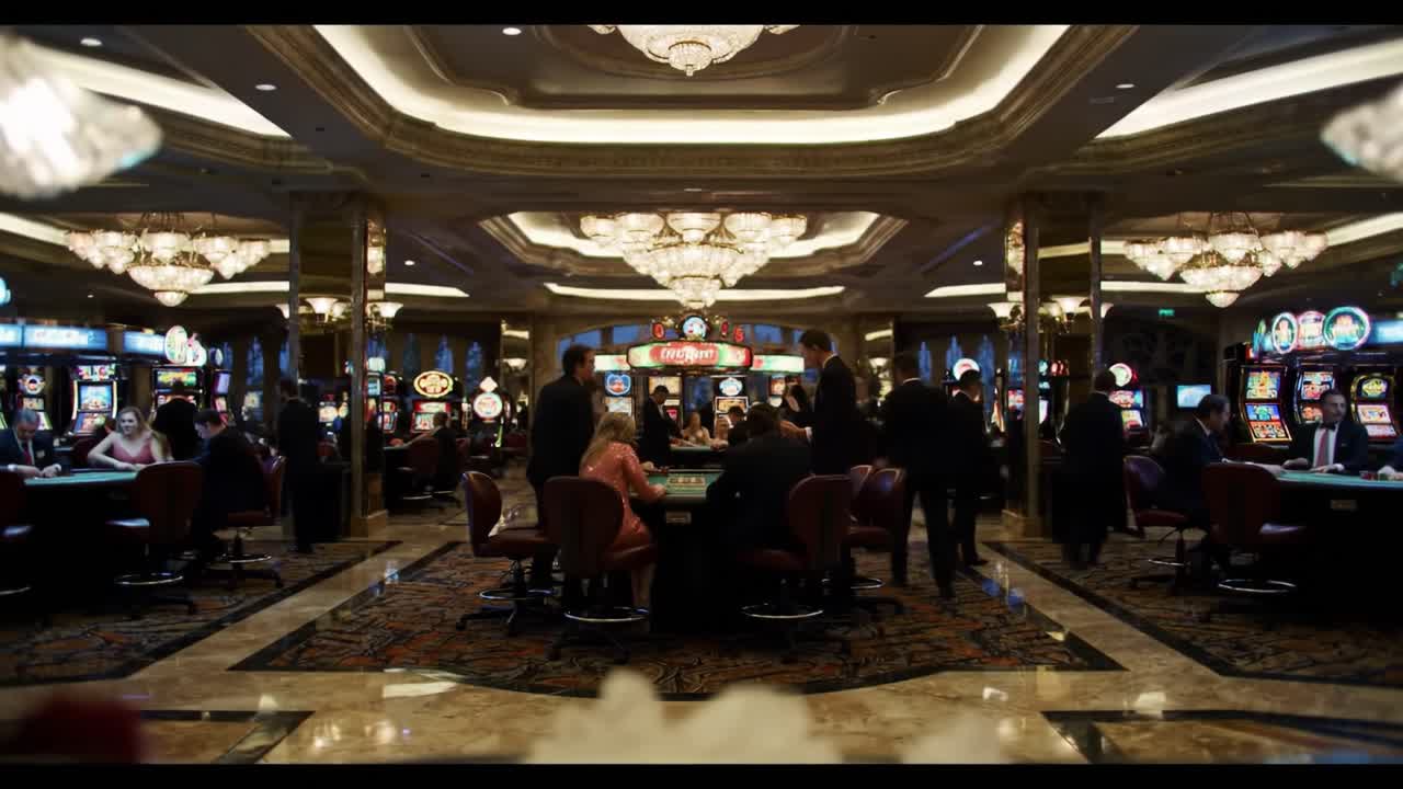 An Energetic Evening in a Lavish Casino Featuring Glamorous Patrons Engaging in Table Games and Enjoying the Vibrant Atmosphere of a Stunning Gaming House