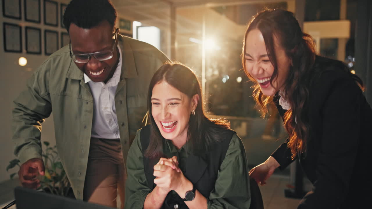 Successful and Happy Business Team Celebrating Achievement