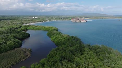 karadeniz powership irem sultan in the port of azua, floating power plant