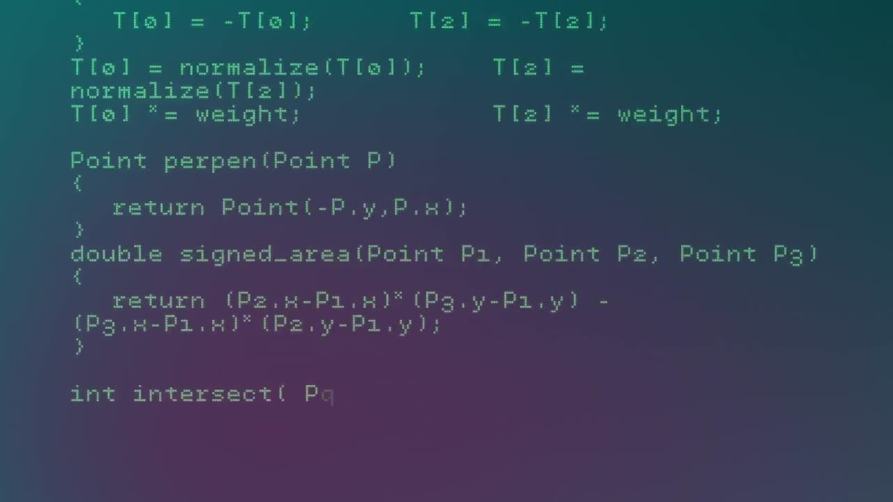 Animation of data processing against purple gradient background