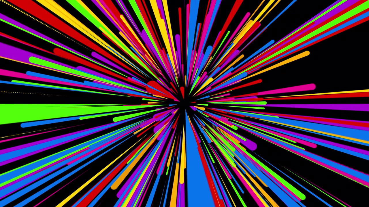 Esplosione dinamica di linee colorate su sfondo nero