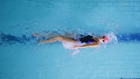 swimmer training in a swimming pool