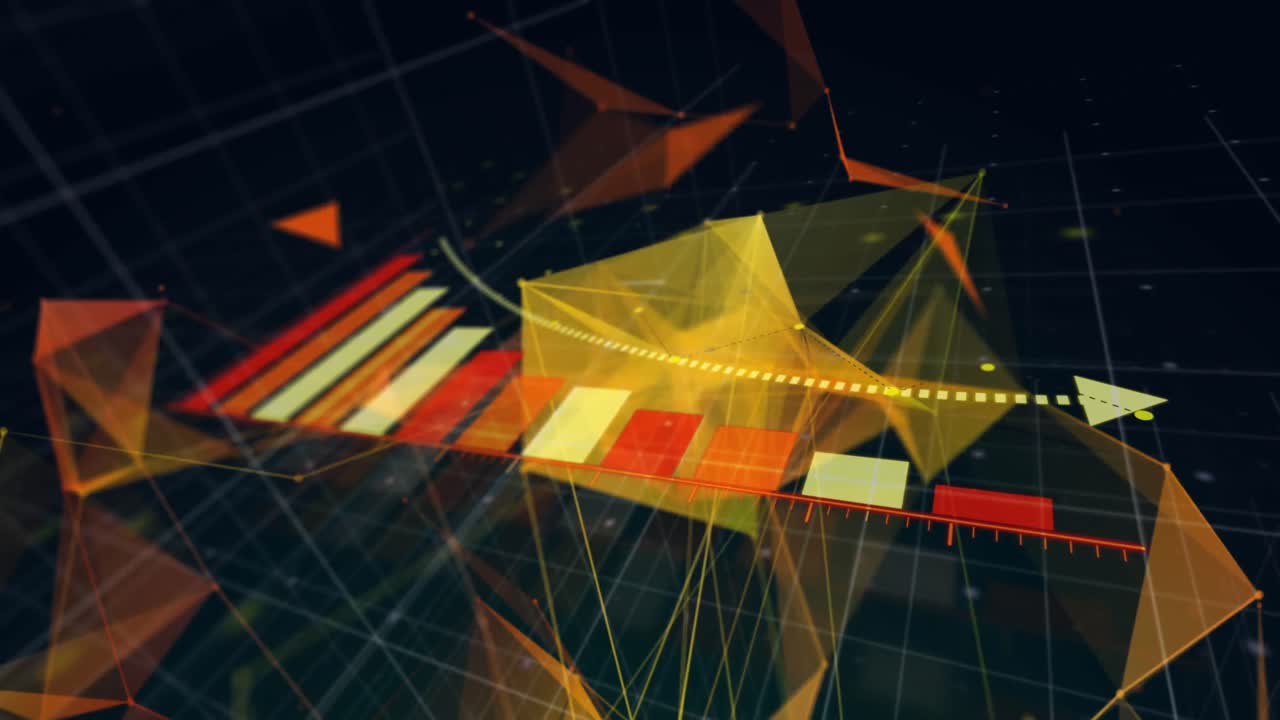 animación de la red de conexiones sobre el procesamiento de datos sobre fondo negro