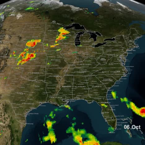 un mapa que simula el huracán nate cuando toca tierra en la costa norte del golfo de estados unidos en 2017