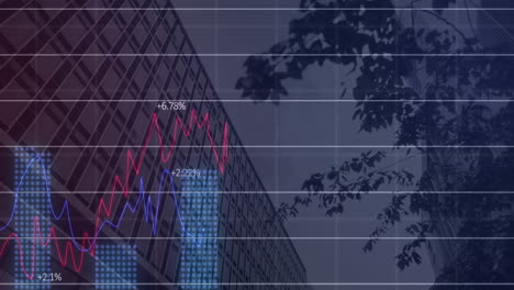 animation of data processing over cityscape