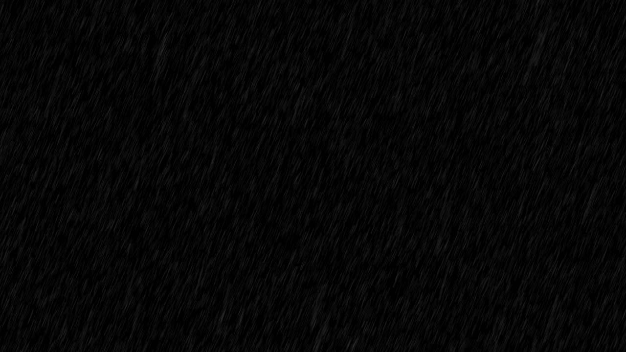 Realistic heavy rain with flashes of lightning on black background. Use as an overlay for creating intense, stormy, or dramatic weather scenes