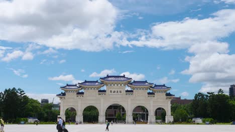 hyper time lapse of chiang kai-shek memorial hall in taiwan taipei