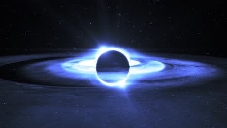 turquoise black hole animation in outer-space