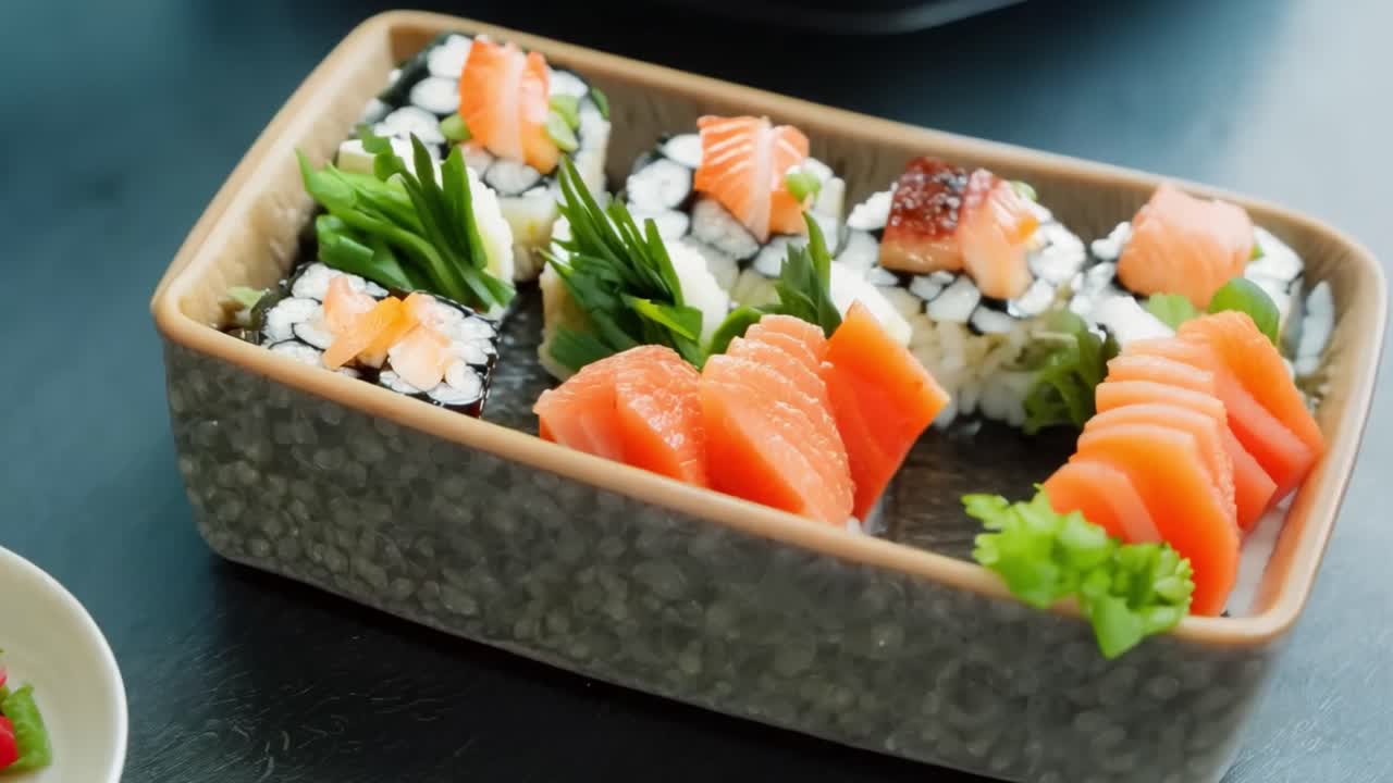 plato de sushi y sashimi