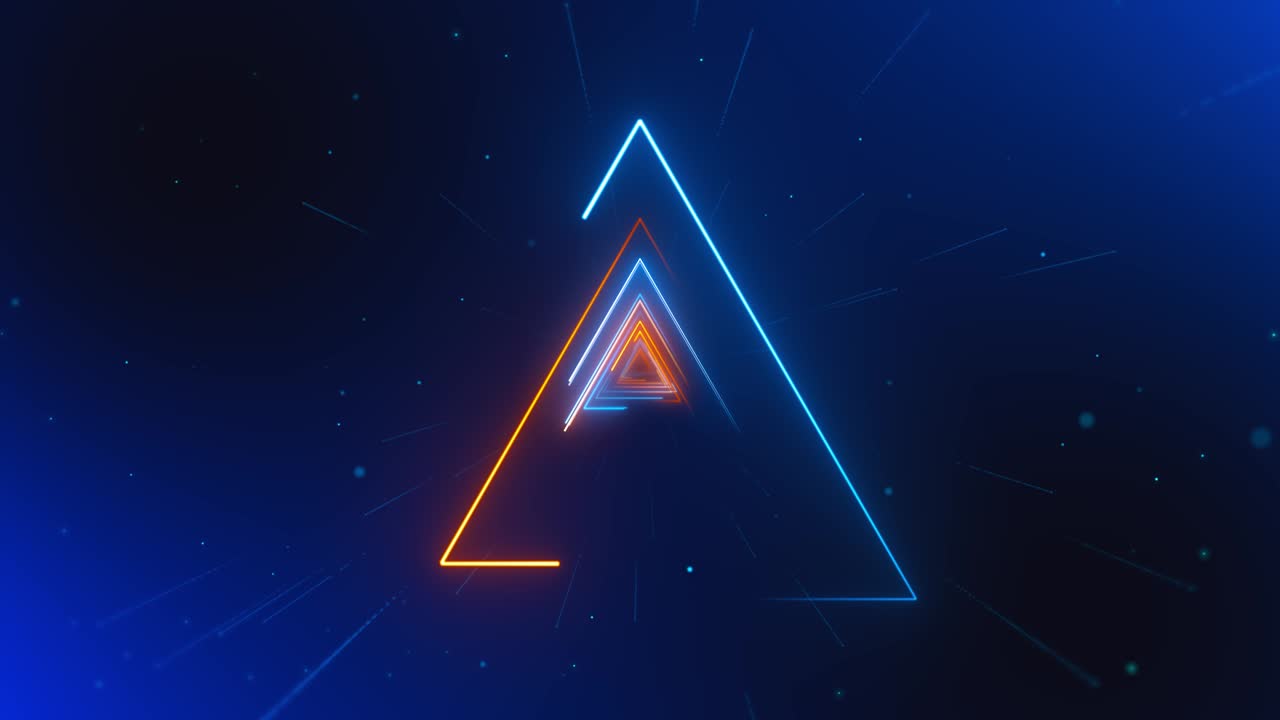 animación de bucle abstracto de 4k de neón, tubos de luz brillantes, láseres, líneas que rebotan alrededor