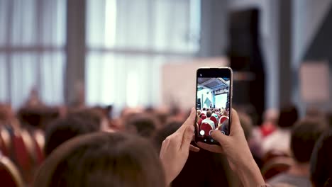 conference presentation being photographed