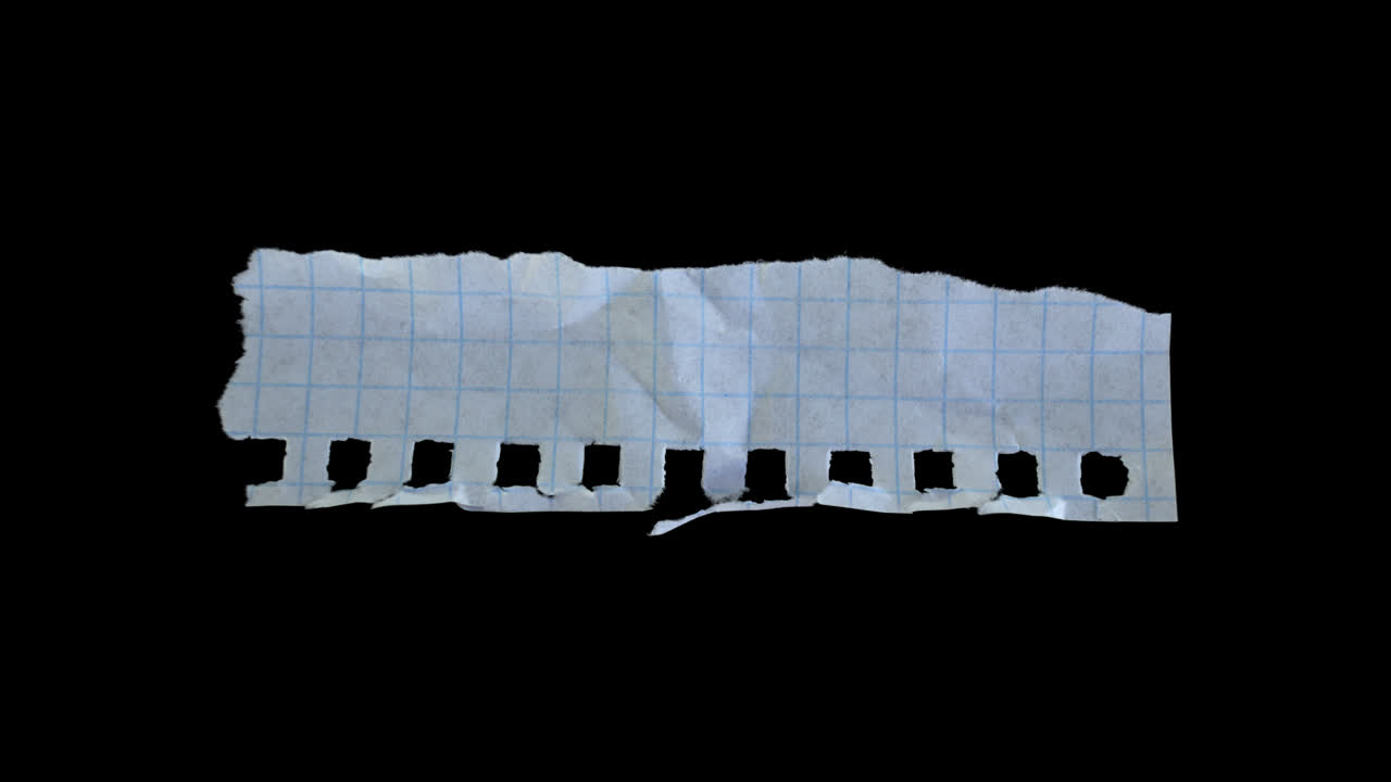 Crumpled Graph Paper Unfolds on Black Background