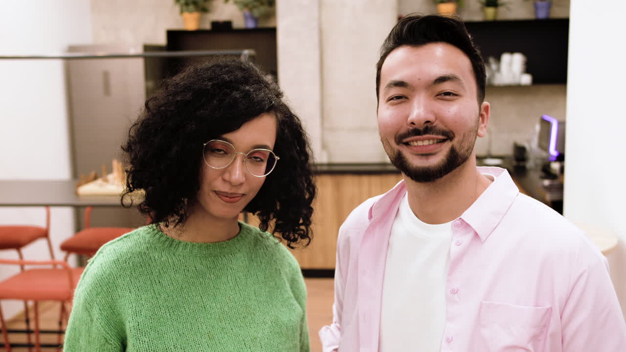 Friends posing indoors