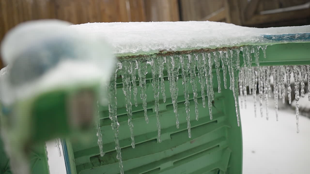 icicles on patio furniture slow truck right