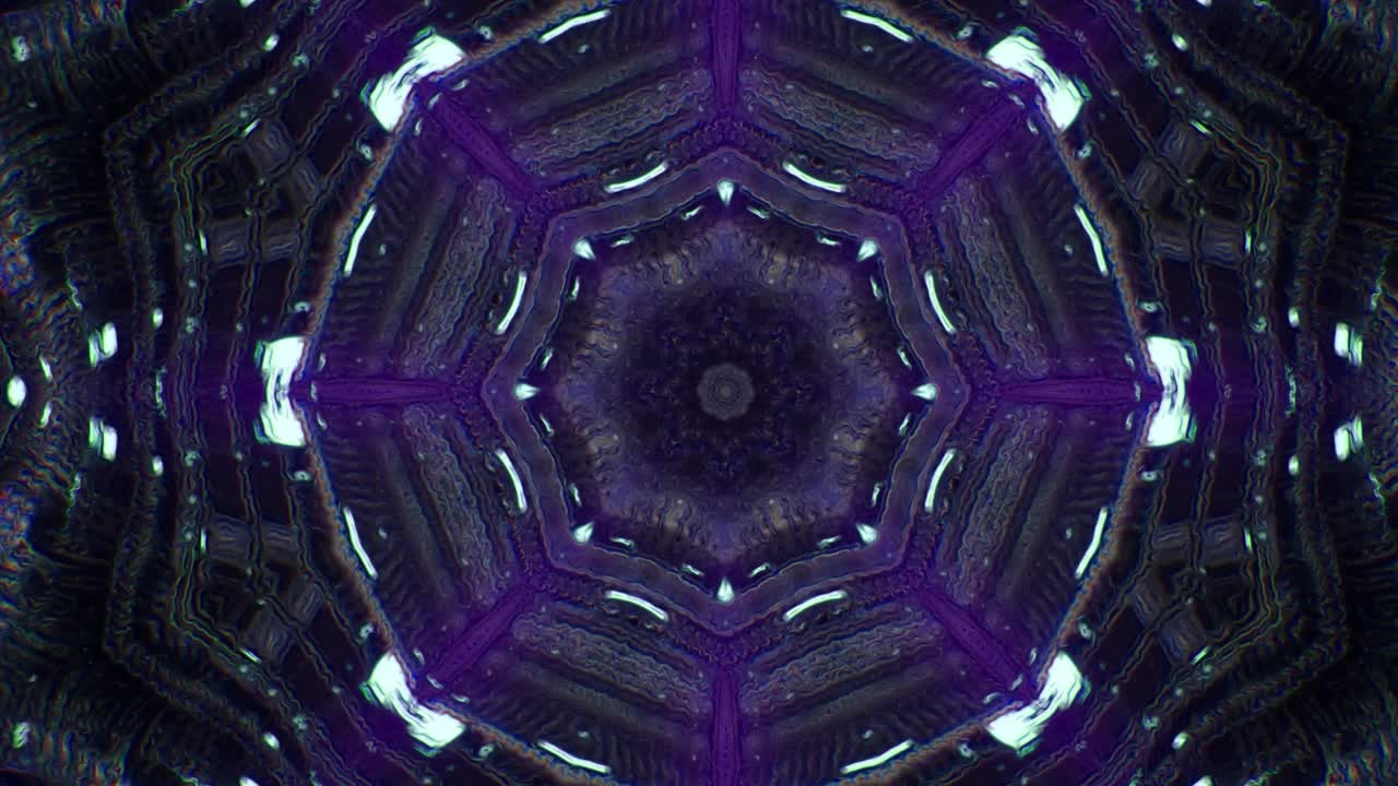 patrón de caleidoscopio brillante ciencia ficción color neón vj fondo de arte