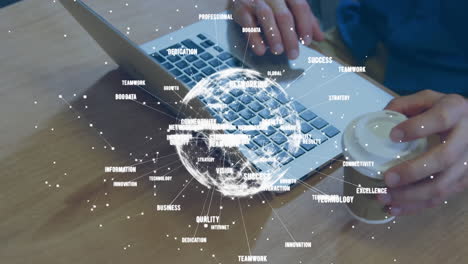 globe spinning with data and connection network