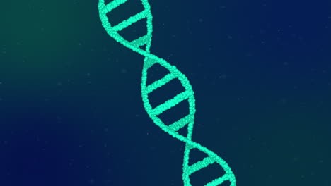animación de la estructura del adn contra un fondo azul