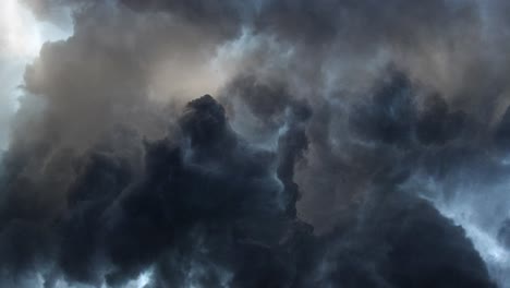 dark clouds and a thunderstorm within